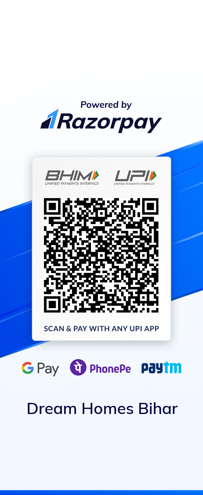 UPI QR Code for Dream Homes Bihar